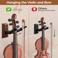 thumbnail image 2 of Colgador de pared para violín Ohuhu de madera dura con soporte para lazo, 2 of 9