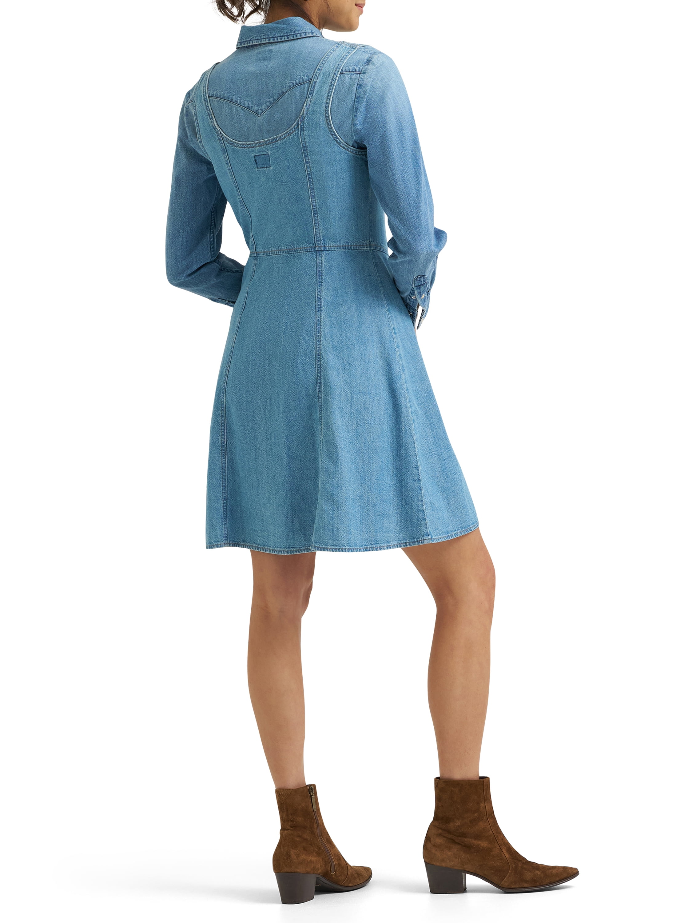 Lee® Women's and Plus Seamed Button Front Dress