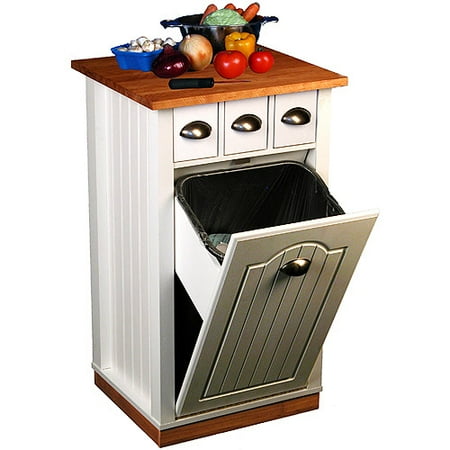 Beadboard Butcher Block Bin with Solid Hardwood Top