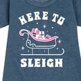 thumbnail image 3 of Instant Message - Here To Sleigh Christmas - Toddler & Youth Girls Fleece Dress, 3 of 6