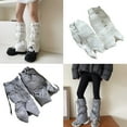 thumbnail image 2 of Thermal Padded Leg Covers with Adjustable Drawstring for Skiing and Cold Weather Women Split Puffer Leg Warmers Socks, 2 of 21