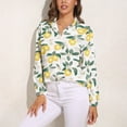 thumbnail image 3 of Lemons on White Long Sleeve Blouse Woman Streetwear Casual Shirts Summer Oversize Woman Streetwear Clothing Birthday Present, 3 of 7