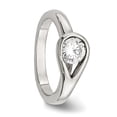 thumbnail image 5 of Chisel Stainless Steel Polished CZ Ring, 5 of 8