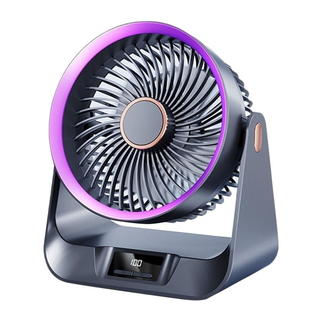 Ventilador de escritorio con temporizador, carga USB, refrigeración rápida silenciosa, sincronización inteligente, circulador de aire portátil de 5 Gris
