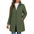 thumbnail image 6 of Enjoytime Quilted Jackets for Women Long Sleeve Zip Up Hooded Puffer Coat Winter Warm Soft Lightweight Stand Collar Long Jacket, 6 of 8