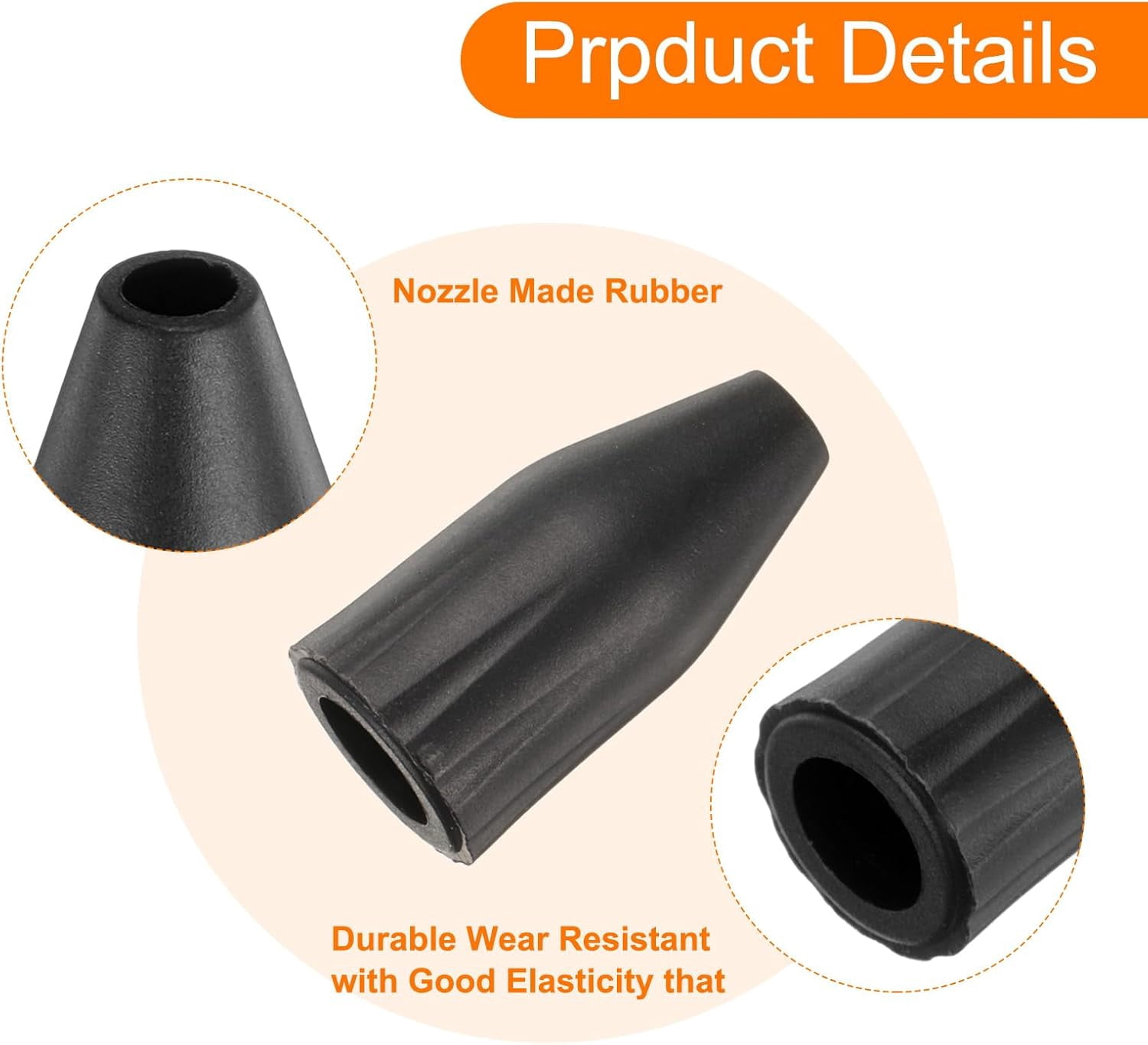 MKEUDQ-20 Pcs Air Nozzle Tip 6mm Rubber Blow Gun Tip for Air Blow Guns Tool Parts & Accessories, Black