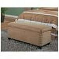 thumbnail image 3 of Coaster Storage Bench Ottoman in Tan Microfiber with Nailhead Trim Design, 3 of 3