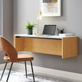 thumbnail image 2 of Wall Mount Computer Work Desk, White Natural, Melamine Wood , Home Office Business, Modern Contemporary HB34530, 2 of 8