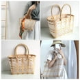thumbnail image 4 of 1pc Vegetables Basket Plastic Woven Shopping Basket Hand Container Beach Bag, 4 of 8