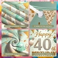 thumbnail image 4 of Glitter Design 40th Birthday Banner Golden Accents Display Teal White Balloons Crown Decoration Birthday Backdrop for 40th Birthday Party Adult Birthday Celebration Indoor Party Decoration, 4 of 9