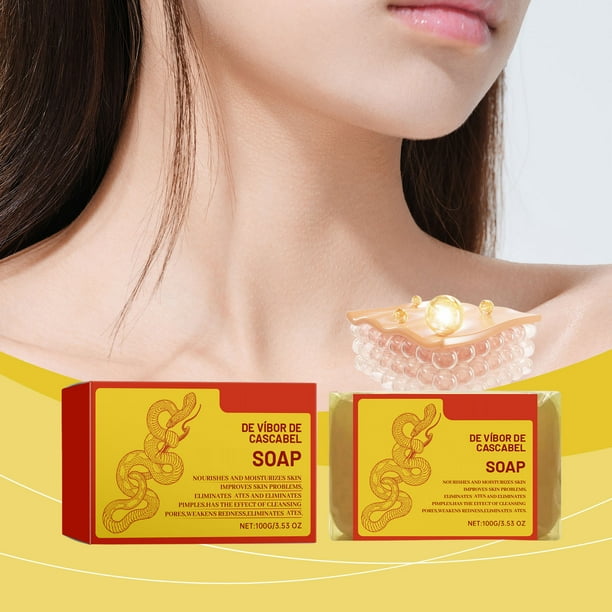 Fiudx Jabón de Serpiente de Cascabel, Barra Limpiadora con Infusión de Hierbas, Ingredientes Naturales para Controlar Las Imperfecciones, Fórmula Suave para Uso Diario, Cuidado Facial, Corporal y de