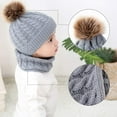 thumbnail image 4 of GRNSHTS 2PCS Toddler Baby Knit Hat Scarf Winter Warm Beanie Cap with Circle Loop Scarf Neck Warmer (Grey), 4 of 9