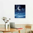 thumbnail image 2 of Nawypu Oil Paintings On Canvas Wall Art, Stars and Moon Wonderland Abstract Print Artwork with Framed Ready to Hang, Living Room Kitchen Corridor Bedroom Office Decor, 2 of 4