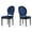 Navy Blue/Glossy Black, variant on Lariya Fabric Dining Chairs, Set of 2, Dark Blue Stripes and Light Beige