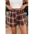 thumbnail image 3 of ZhiHiMeRi Women's Autumn Plaid Shorts – Casual Elastic Waist XL, 3 of 11
