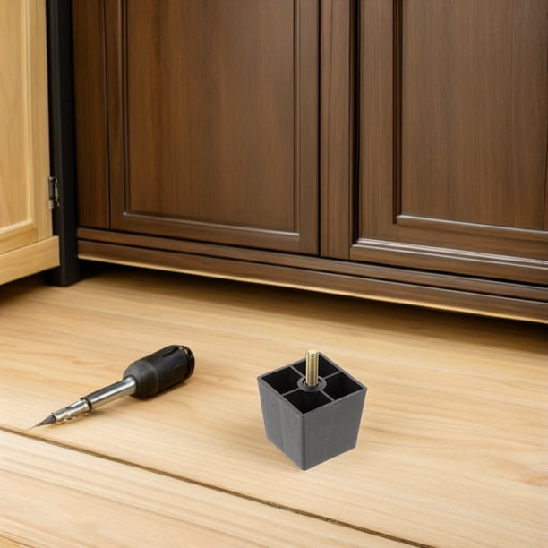 IDEANATEGRATE 6Ud Patas Extensoras De Altura Para Muebles Con Base De Plástico Negro Y Rosca M8 Duradera