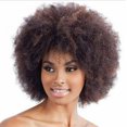 thumbnail image 2 of Peluca HUOGUO Brown sintética rizada corta afro para mujer, 2 of 5