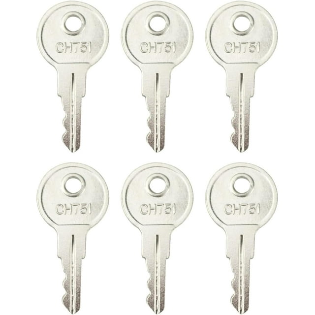 CH751 Key Universal Keys Replacement for RV Compartments Campers Storage Cabinets Door Lock T-Handles Tool Boxes Pickup Shells (Pack of 6)