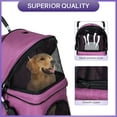 thumbnail image 5 of YRLLENSDAN 4 Wheels Pet Stroller for Medium Dogs, Dog Stroller Small Dogs with Cup Holder Foldable Pet Gear Pet Carriers with Wheels Cat Stroller, 5 of 7