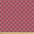 thumbnail image 2 of Ambesonne Valentine's Day Fabric by the Yard Upholstery, Hearts Squares Art, 2 Yards, Dried Rose and Dark Coral, 2 of 5