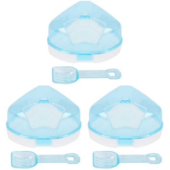 Hemoton 3-Piece Small Animal Bathtub Set for Hamsters and Pets, Plastic Bathing Tub for Bathroom Use