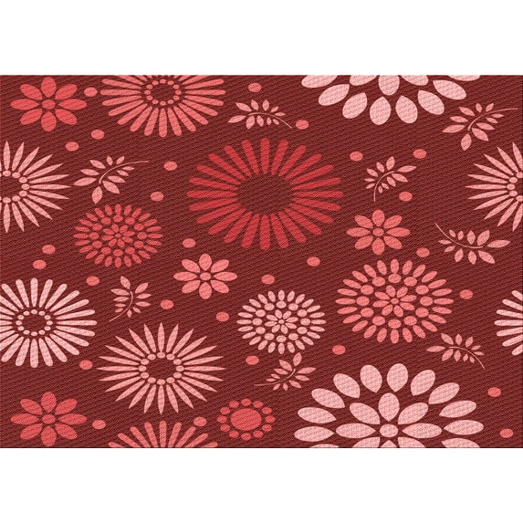Ahgly Company Indoor Rectangle Patterned Valentine Red Area Rugs, 4' x 6'