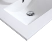 WONLINE 24 Vanity Top Integrated Sink Bowl White Ceramic + Faucet & Drain Bathroom Sink