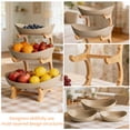 thumbnail image 4 of LUOLUO 3 Tier Ceramic Fruit Bowl With Bamboo Wood, Ceramic Fruit Display Shelf for  Kitchen Counter,Brown, 4 of 17