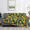 thumbnail image 2 of Uemuo Fresh Orange Printed Throw Blanket for Couch, Fluffy Fuzzy Blankets for Bed, Sofa, Cozy Flannel Faux Fur Blanket-60"x50", 2 of 6