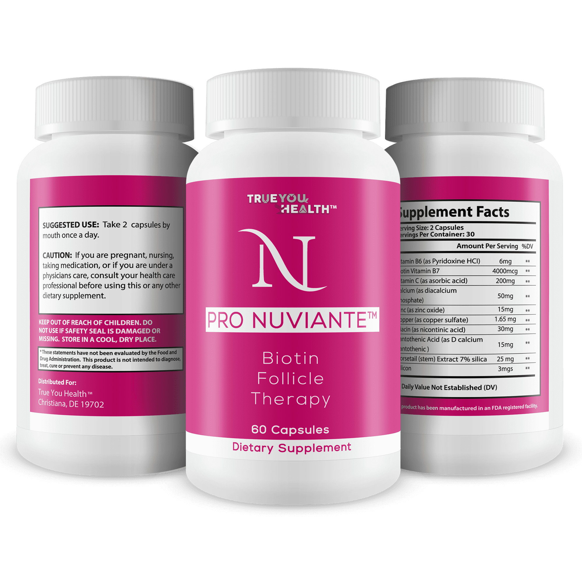 Pro Nuviante - Biotin Follicle Therapy - Support Strong, Thick, Healthy Hair Growth - Aid Blood Flow to Scalp - Boost Oxygen and Nutrient Delivery to Hair Follicles - Help Reduce Breakage & Hair Loss