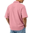 thumbnail image 5 of Mens Polo Shirts Short Sleeve Solid Color Summer Fall Breathable Golf Shirt Chest Pocket Casual Collared Shirt Classic Fit Work Business Polo Tee Watermelon Red L, 5 of 9