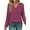 Purple, variant on MOSHU Long Sleeve Womens Tops Deep V Neck Blouses for Women Loose Fit Curved Hem Fall Shirts