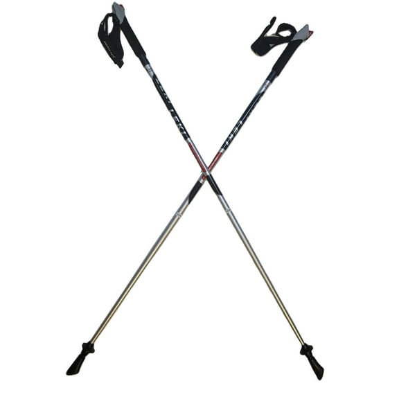 LEKI Nordic Walking Speed Pacer Vario HM Carbon Adjustable Poles Silver 115cm