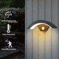 thumbnail image 2 of ZHAOCHENG Aplique LED de pared para exterior con sensor de movimiento, gris antracita, 24 W, lámpara exterior, lámpara de exterior para villa, porche, pasarela, jardín, bar, 2 of 4