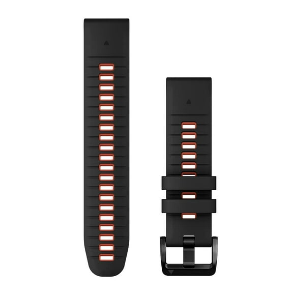 Correa Para Reloj Garmin Quickfit De 22 Mm - Correa De Silicona Negra/Roja Llama