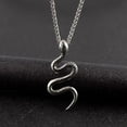 thumbnail image 2 of HIJONES Women Men's Animal Snake Pendant Necklace Stainless Steel Link Collarbone Chain Jewelry Silver, 2 of 4