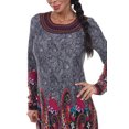 thumbnail image 2 of White Mark Universal 860-01-XL Sandrine Embroidered Sweater Dress, Grey - Extra Large, 2 of 5