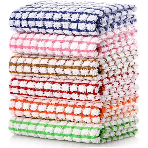 Paños de cocina, 16 pulgadas x 25 pulgadas, toallas de cocina de algodón a granel, paquete de 6 paños de cocina para secar platos, ropa y paños de cocina