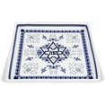 thumbnail image 2 of Zion Judaica Passover Square Matzah Plate Porcelain 10.75" Square Matzo Tray with Byzantine & Fleur De Lis Designs Pesach Dishware for Seder Table Decoration, 2 of 3