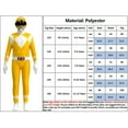 thumbnail image 3 of Power Rangers Cosplay Costumes for Kids Jumpsuit Fancy Dress up costume party Playsuit L Size Yellow, 3 of 5