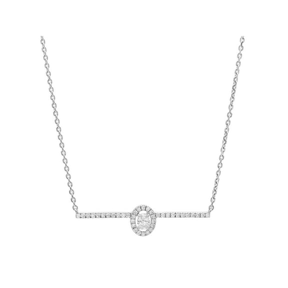 Messika 0.36Cttw Glam'Azone Diamond Chain Necklace 18K White Gold 18.5 Inches