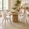 thumbnail image 3 of Modern Upholstered Dining Chairs with Thick Cushion & Curved Back, Dining Side Chairs with Solid Wood Legs for Dining Room,Kitchen,Cafe, Set of 4,Beige, 3 of 7