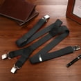 thumbnail image 5 of Buyless Fashion Heavy Duty Textured 2 Pack Suspenders for Men - 48" Adjustable Straps 1 1/2" - Y Shape - 5148-2-Black, 5 of 7