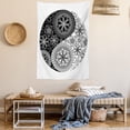 thumbnail image 2 of Ying Yang Decor Tapestry, Flower and Petals Art Yoga Asian Decor Asian Cultural Floral Design, Wall Hanging for Bedroom Living Room Dorm Decor, 40W X 60L Inches, Black and White, by Ambesonne, 2 of 5