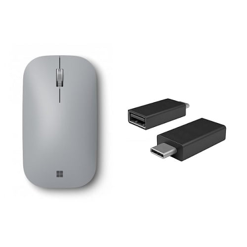 Microsoft Surface Mobile Mouse Platinum+Surface USBC to USB 3.0