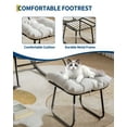 thumbnail image 3 of BeesClover Patio Rocking Chair, Outdoor Oversized Papasan Rocking Chair with Ottoman, 450lb Capacity, All-Weather PE Rattan Egg Rocker for Porch, Backyard, Balcony, 3 of 8