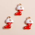 thumbnail image 1 of 10 Uds. De colgantes para joyería de Navidad esmaltados mezclados, colgantes con forma de sombrero de ciervo y árbol de Papá Noel para collares y pendientes para manualidades, regalos, 1 of 4