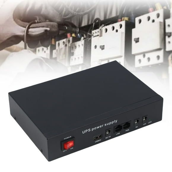 UPS Battery Backup 12000mAh DC5V 9V 12V POE 24V Output Uninterruptible WiFi Connection 6 Hours Backup Compact UPS Battery Backup Multi Device Compatible
