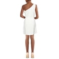 thumbnail image 2 of FRENCH CONNECTION Womens White Zippered Sleeveless Asymmetrical Neckline Mini Party Faux Wrap Dress 0, 2 of 2