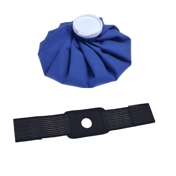 XIRQI Reusable Hot & Cold Compress Pack - 9" Ice & Heat Bag for Soreness & Swelling Relief with Adjustable Strap, Leakproof & Sturdy